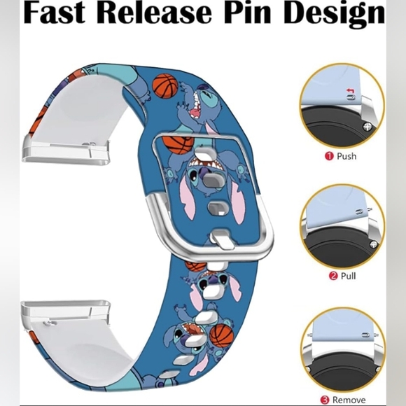 Stitch Blue Basketball 23mm Watch Band - Picture 2 of 4